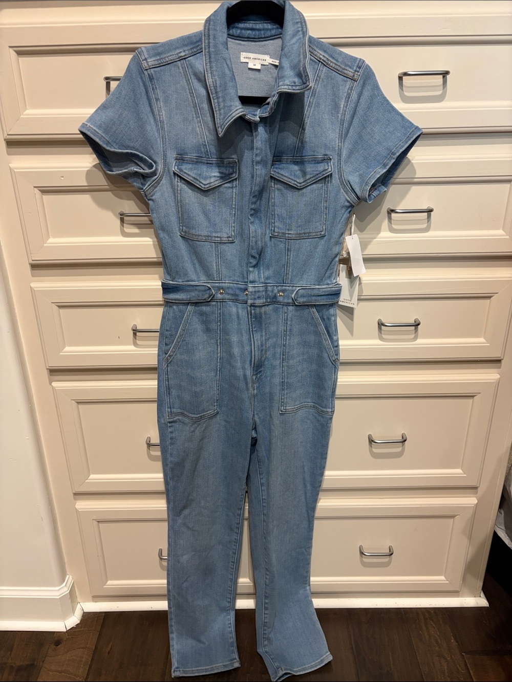 Good American Light Blue Denim Jumpsuit